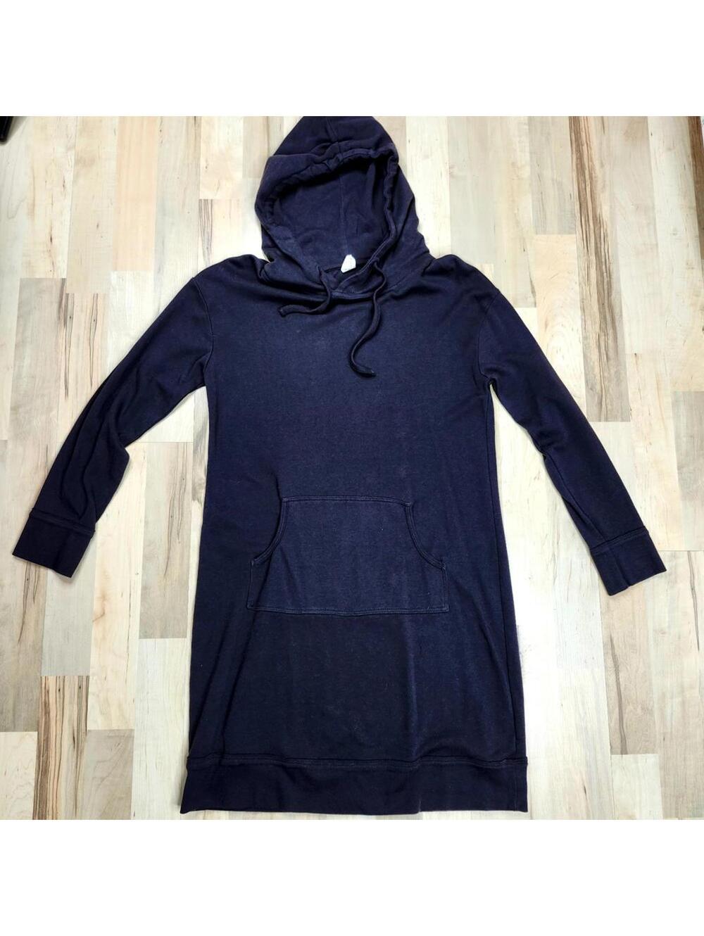 Cozy Deep Purple Hoodie Dress with Kangaroo Pocket Kate Quinn Small